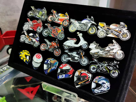 Why are enamel pins so popular among motorcycle enthusiasts