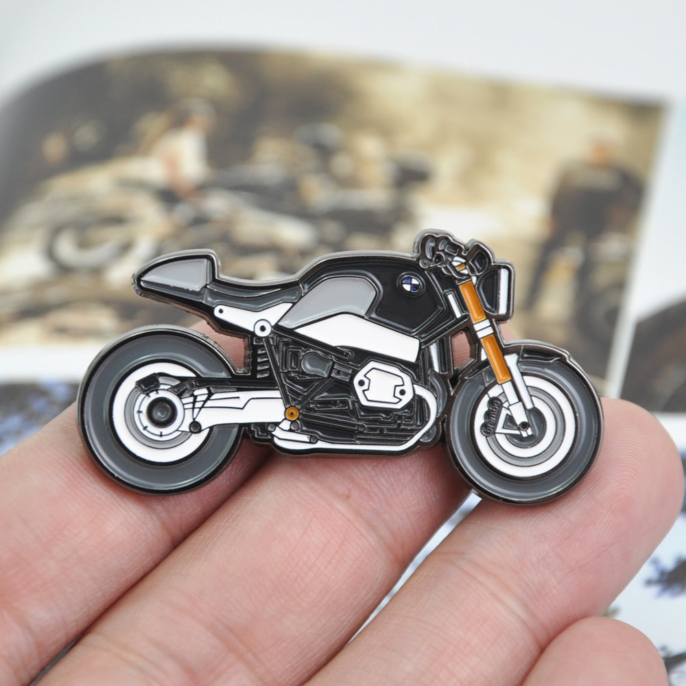 BMW-Motorrad-RnineT-Retro-Vintage-Motorcycle-Cafe-Racer-Motorbike-Lapel-Enamel-Pin-Badges