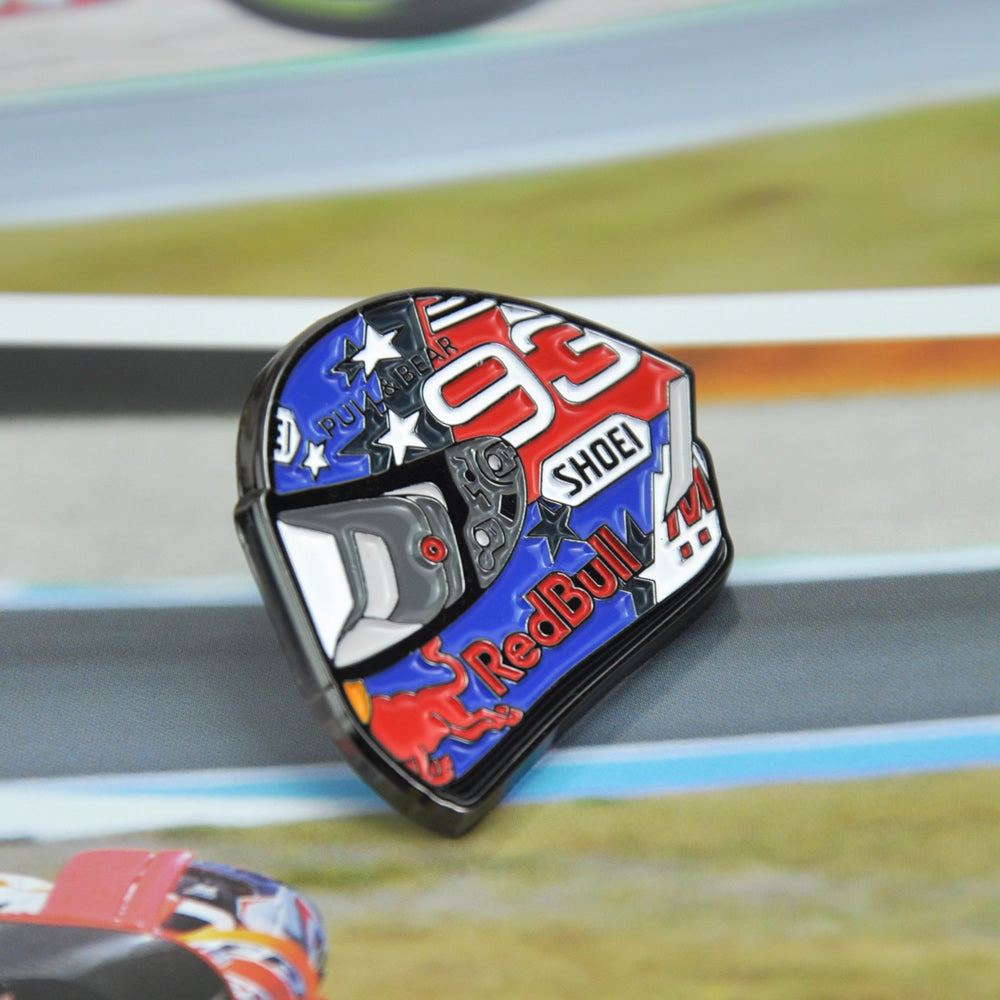 Marc-Marquez-AmericasGP-American-Spirit-Shoei-X14-MotoGP-Motorcycle-Helmet-Enamel-Pin-Badge