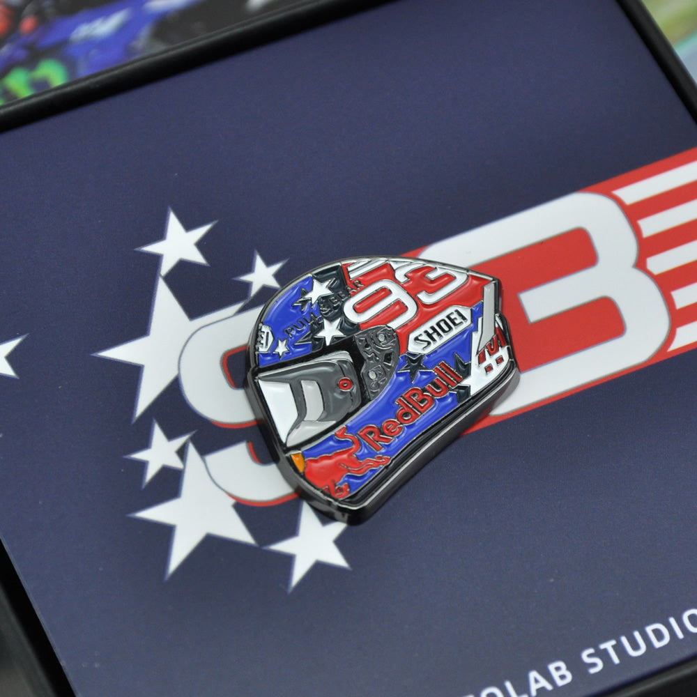Marc-Marquez-AmericasGP-Shoei-X14-MotoGP-Motorcycle-Helmet-Pin-Badge-gift-for-rider