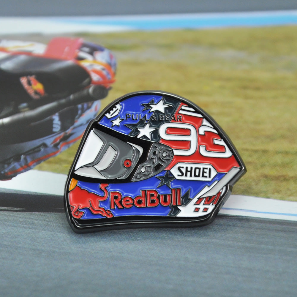 Marc-Marquez-AmericasGP-Shoei-X14-MotoGP-Motorcycle-Helmet-Pin-Badge