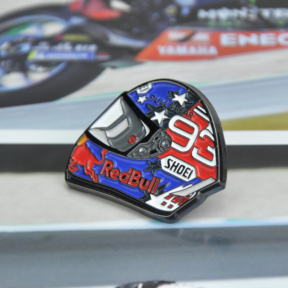 Marc-Marquez-AmericasGP-Shoei-X14-MotoGP-Motorcycle-Motorbike-Helmet-Pin-Badge