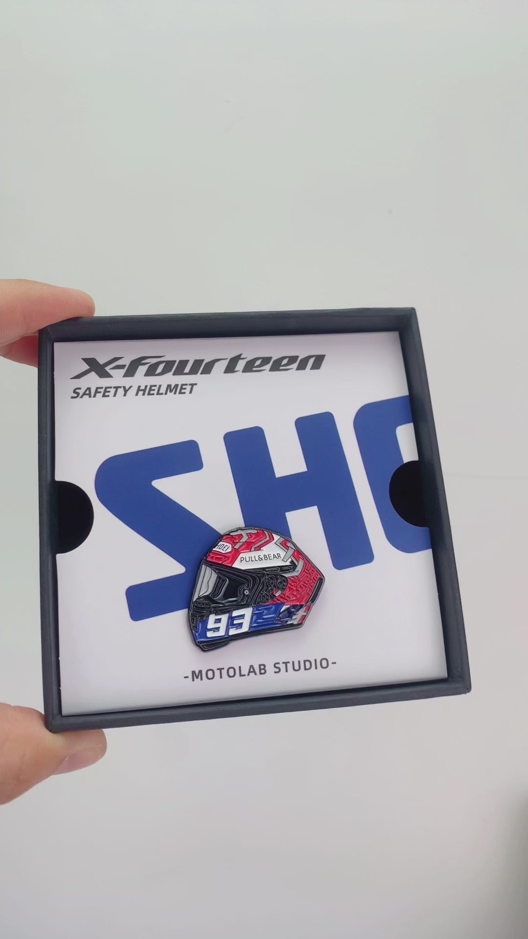 Shoei-X14-Marc-Marquez-Helmet-Pin-Badge-video