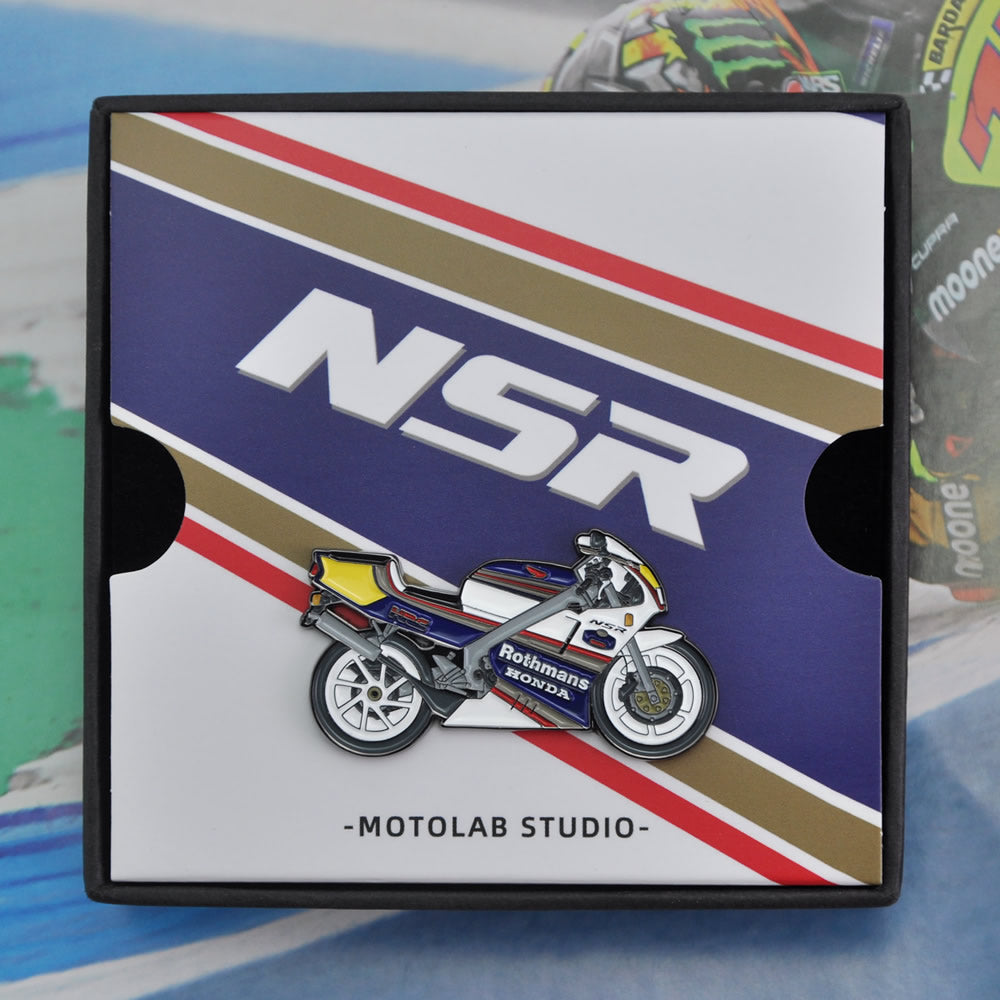 Honda NSR250R SP Rothmans MC28 Motorcycle Pin Badge Enamel Lapel Jacket Hat Metal Pin Badge Unique Gifts for Motorbike Riders Him Men Biker Lovers