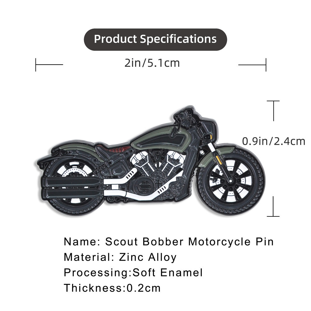 Indian Scout Bobber Motorcycle Lapel Pin Badge