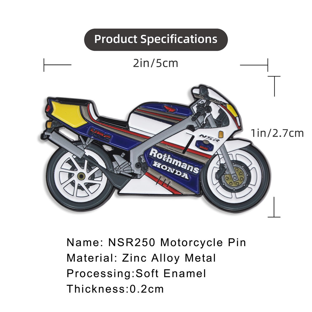 Honda NSR250R SP Rothmans MC28 Motorcycle Pin Badge Soft Enamel Lapel Jacket Hat Metal Badge Unique Birthday Gifts for Motorbike Riders Him Men Biker Lovers